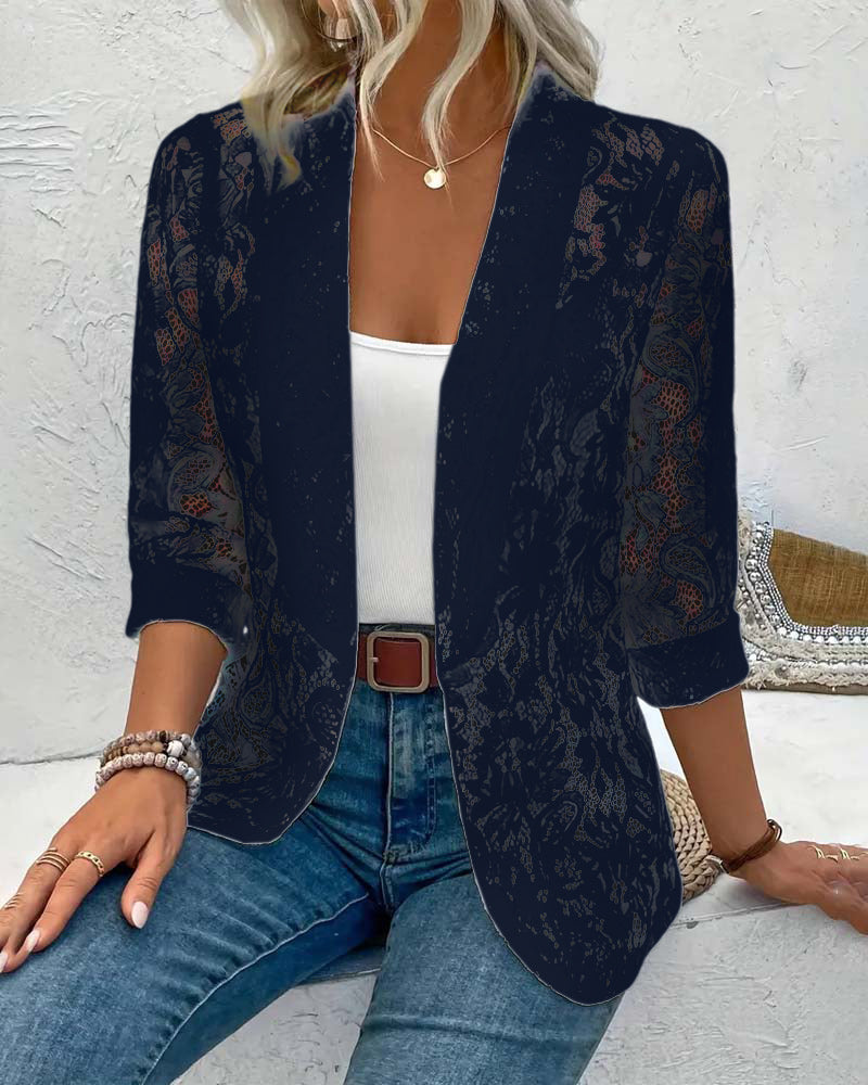 Dames Kanten Blazer Elegante Jas