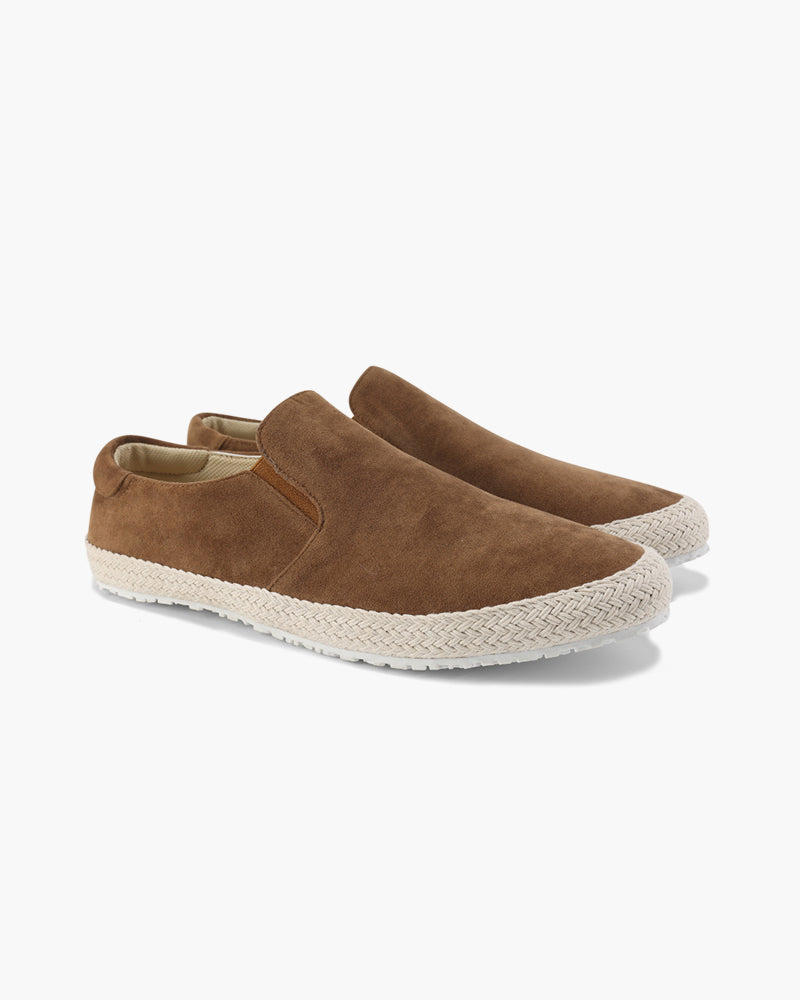 Suède Espadrille Heren Slip-On Sneaker met Jute Zool