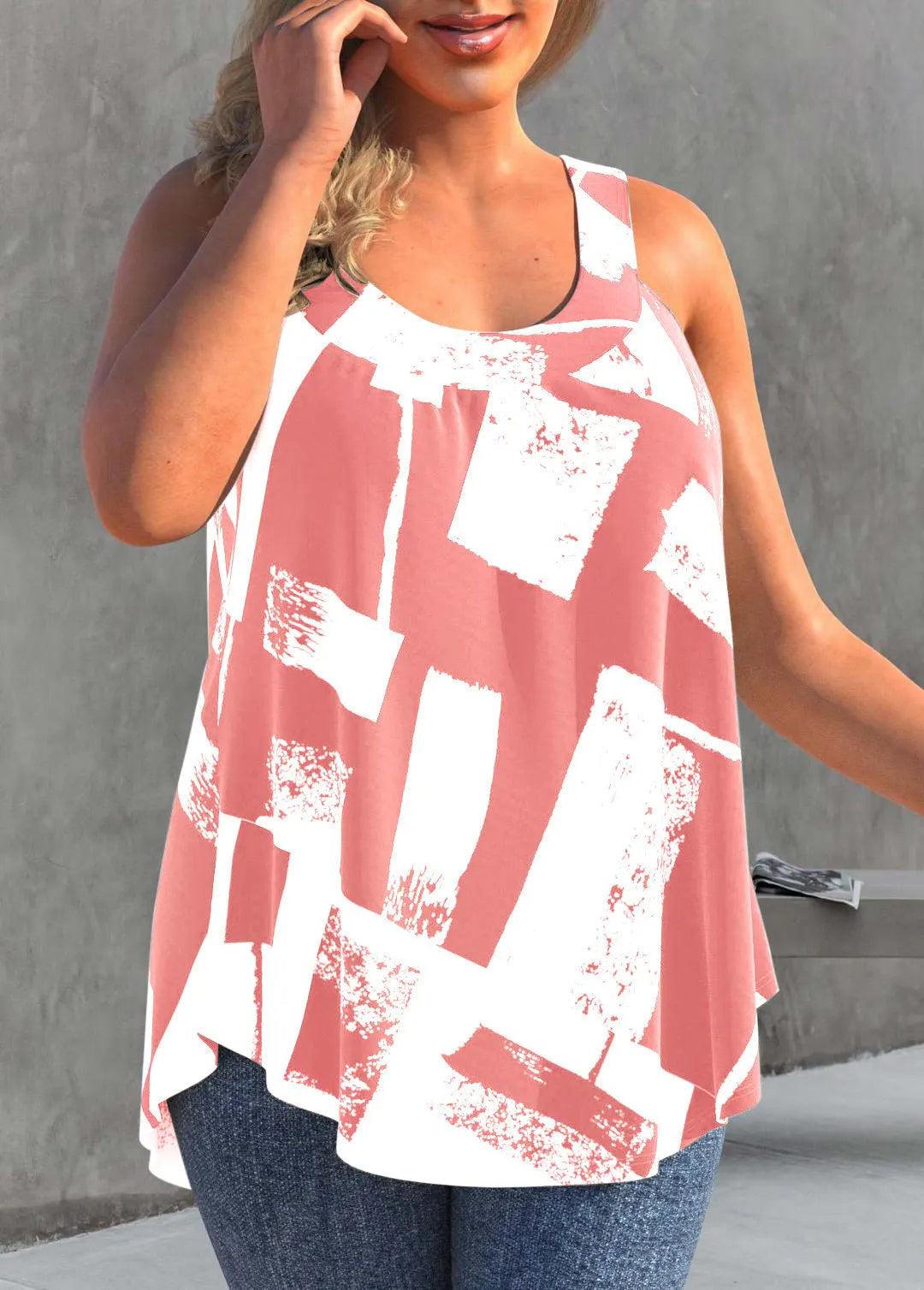 Plus-Size Top Rose Luchtig en Trendy