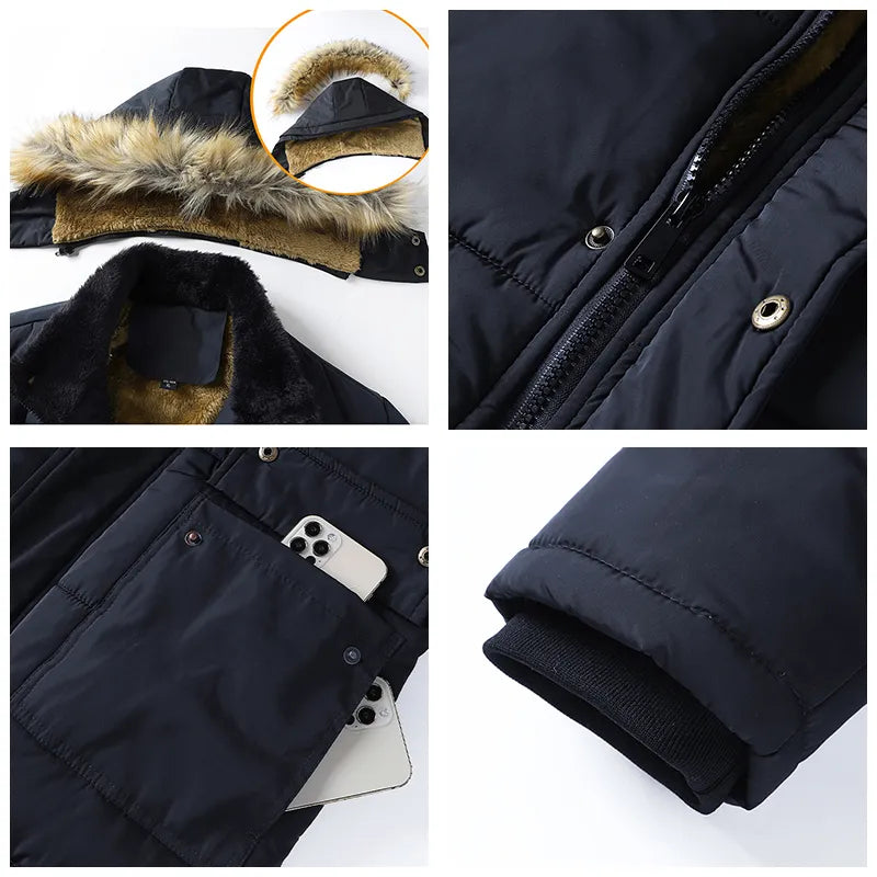 Herense Winterparka met Capuchon Warm en Waterdicht