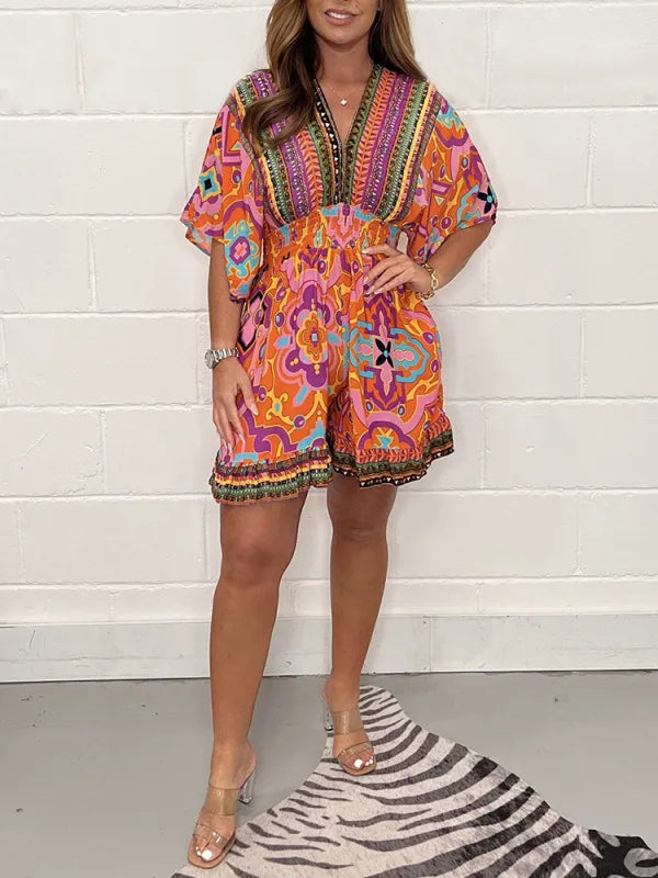 Plus Size Playsuit Vintage Stijl Mode Jurk
