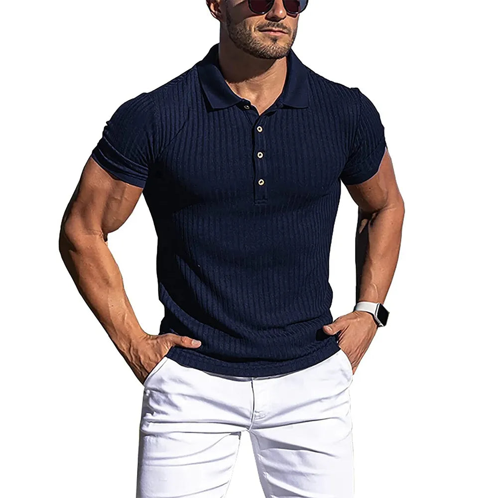 Gestreept Poloshirt voor Mannen Trendy en Stijlvol