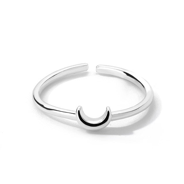 Elegante Halvemaan Ring Zilver Kleine Nova