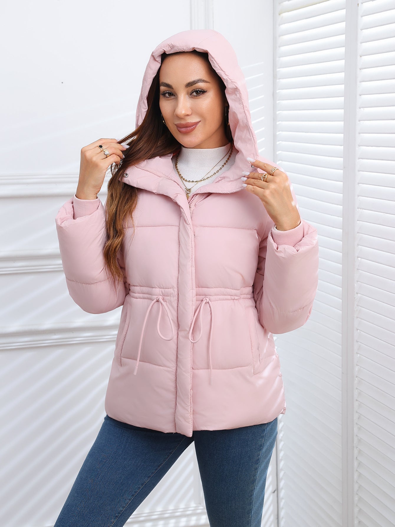 Dames Pufferjas Warm Gewatteerd Elegant