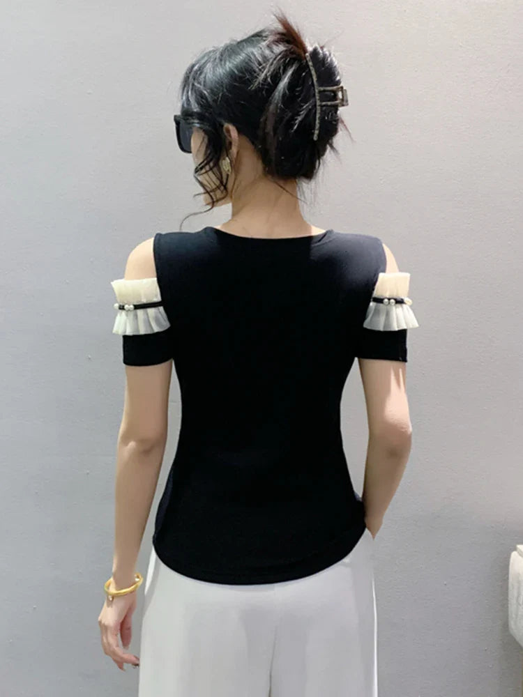 Verleidelijke Zomer Off-Shoulder T-Shirt