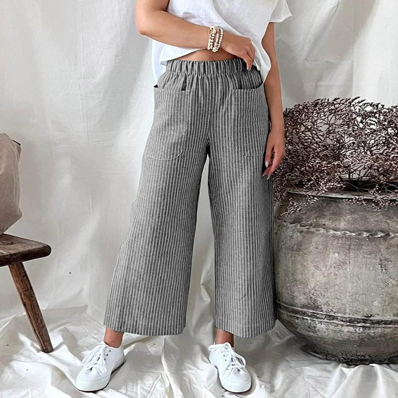 Linnen Broek Dames Comfortabele Zomerbroek