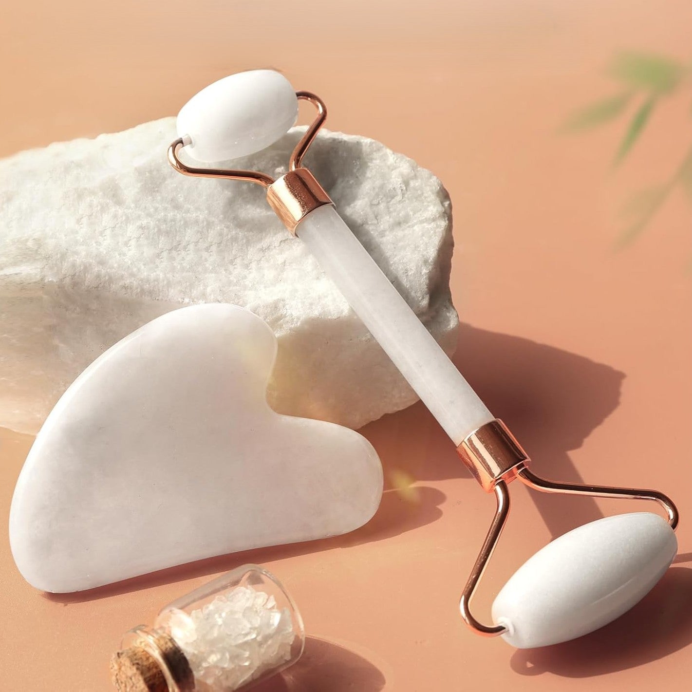 Gua Sha Set met Jade Roller voor Gezichtsmassage