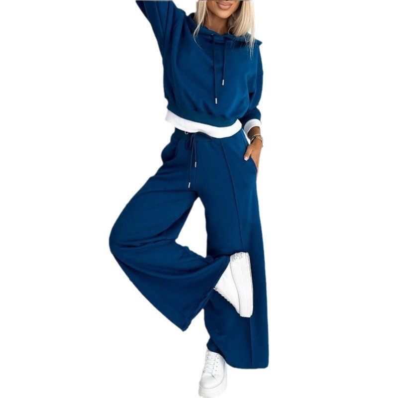 Dames Sportset Capuchontrui en Wijde Broek Comfortabel
