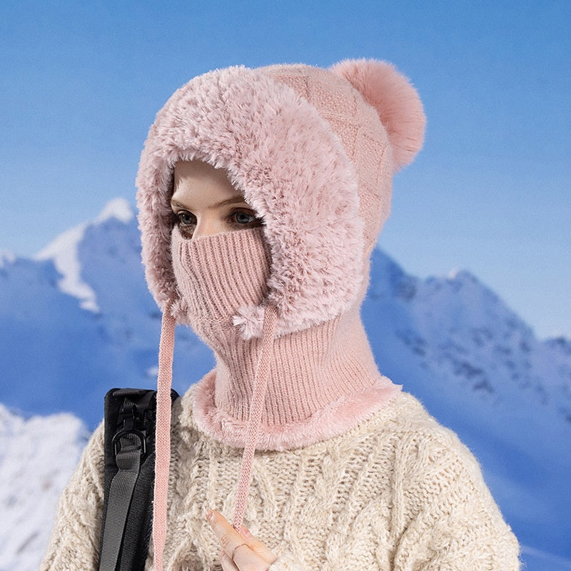 Dames Muts met Sjaal Warm voor Ski en Winter