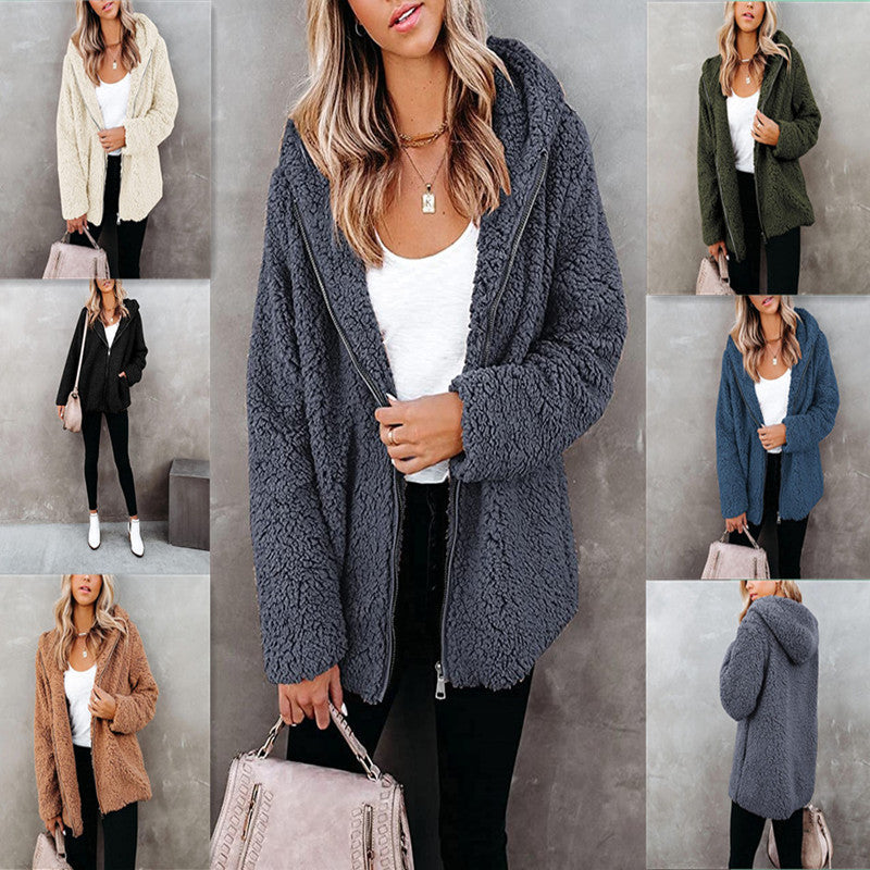 Dames Fleece Vest Warm met Rits en Capuchon Teddy Soft