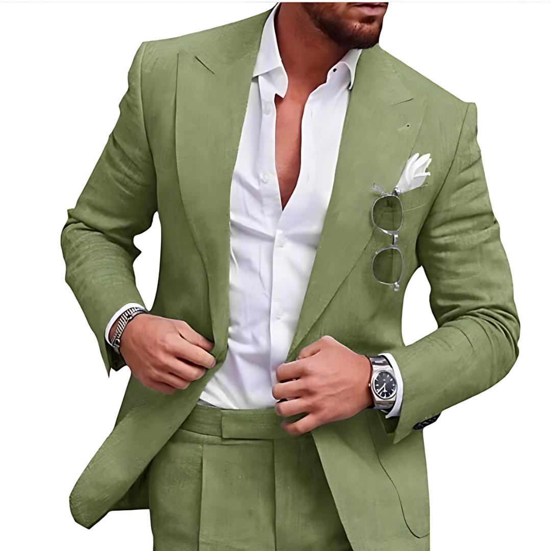 Heren Strandpak Linnen 2-Delig Zomerkleding Caden