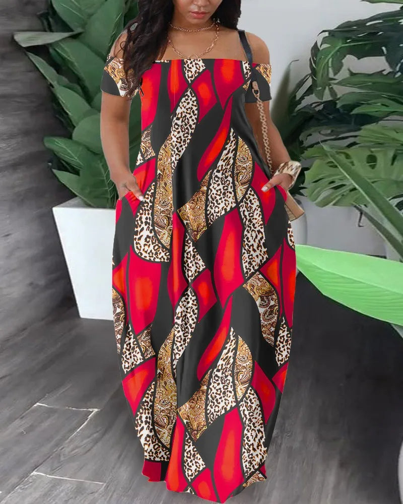 Plus-Size Safari Jurk Kleurrijk en Stijlvol