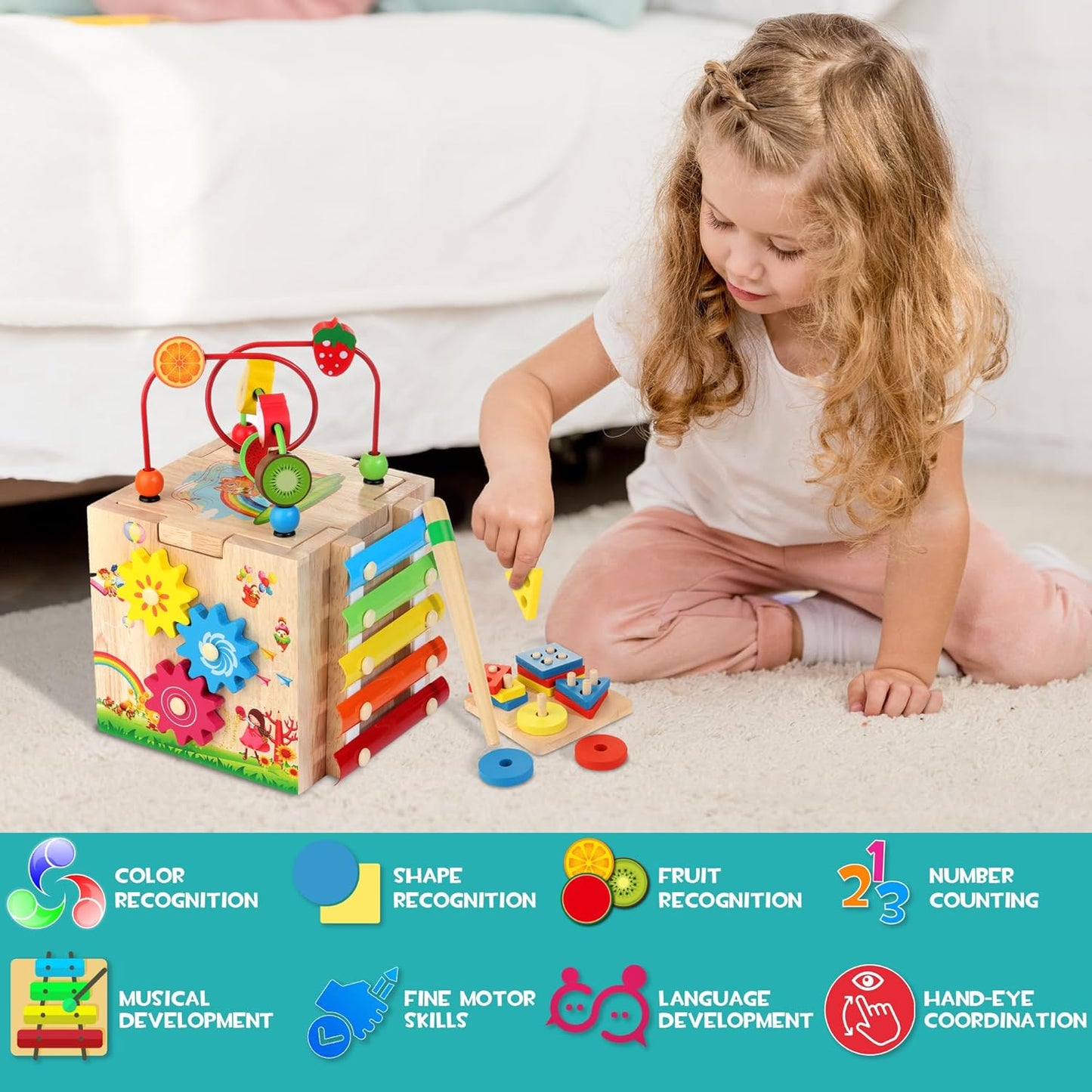 Montessori Speelkubus 8-in-1 Cubbi Houten Speelgoed
