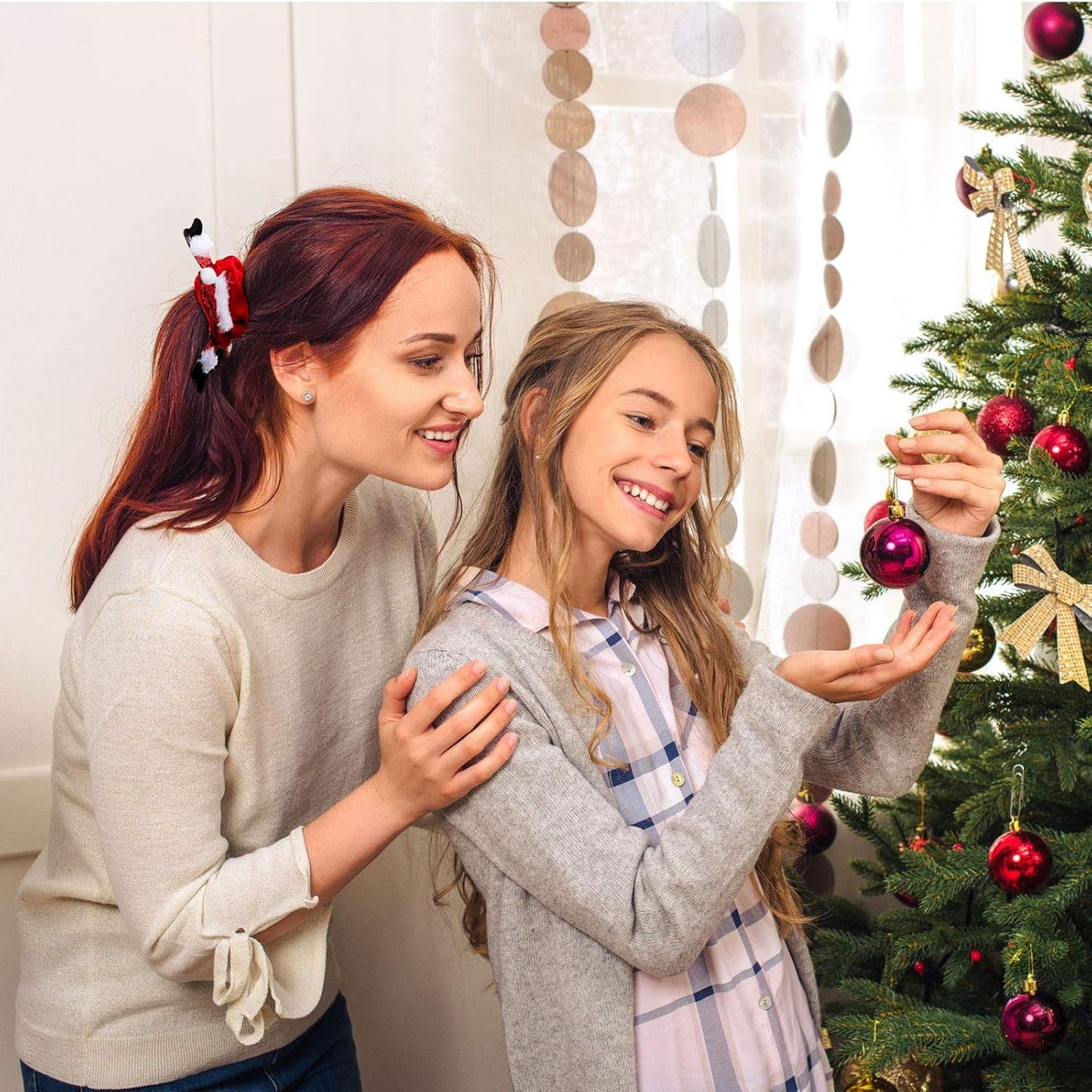 Kerst Scrunchie Set 10-Delig Zacht Velvet