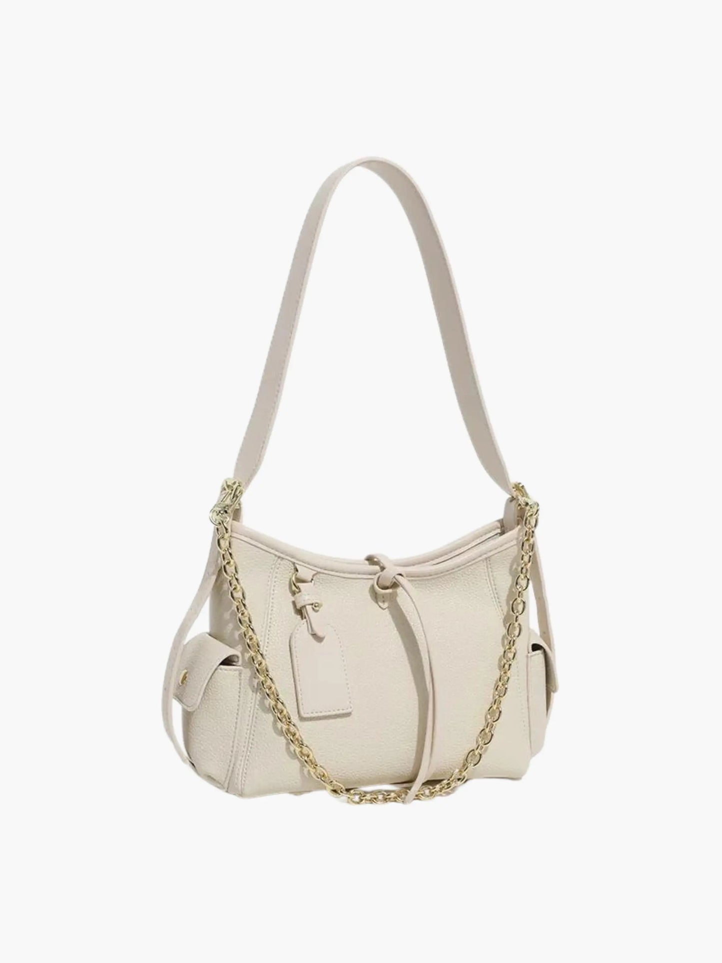 Leren Schoudertas met Ketting Detail Stijlvol Design