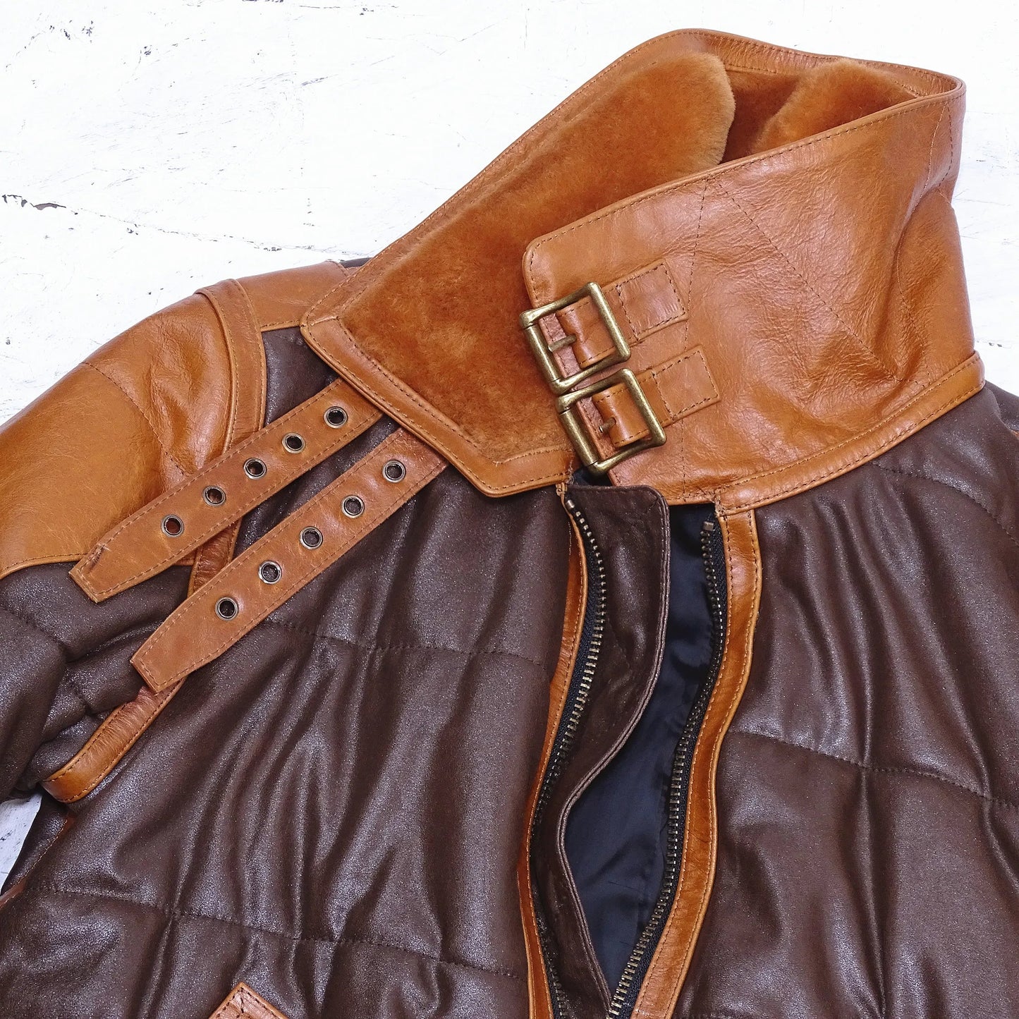Leren Aviatorjack Stoer Warm Milan Stijl