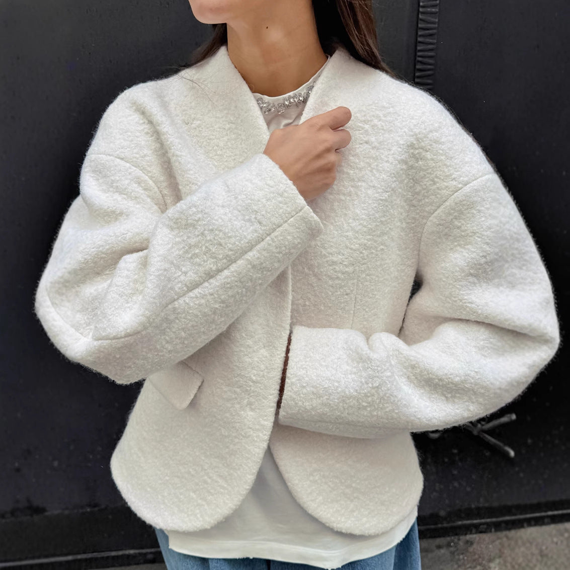 Dames Wollen Jas Luxe Modieus Warm en Stijlvol