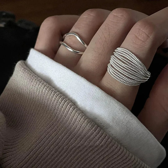 Verstelbare Zilveren Ring met Vintage Look