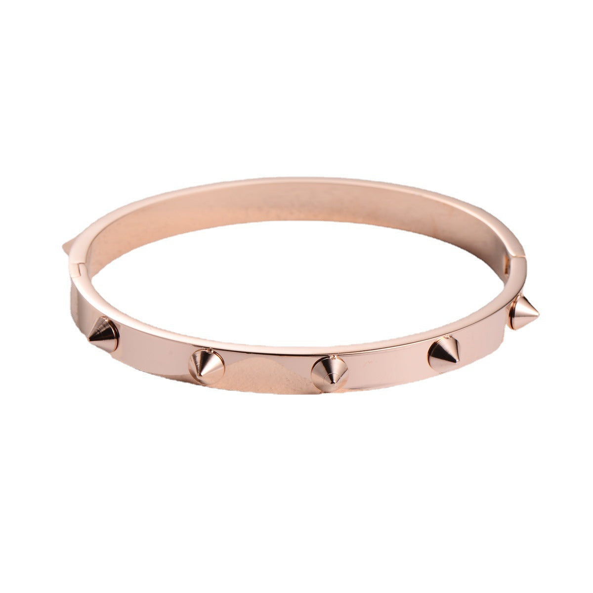 Dames RVS Armband met Studs Elegant Zilverkleurig