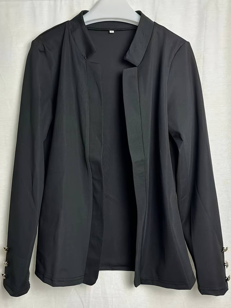 Casual Dames Blazer met Knopen – Lichtgewicht Katoen, Lange Mouw