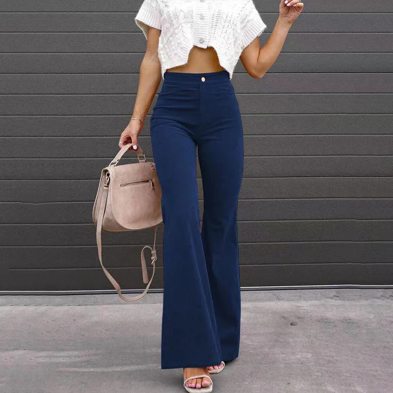 Dames Flared Broek Hoge Taille Slank Gesneden
