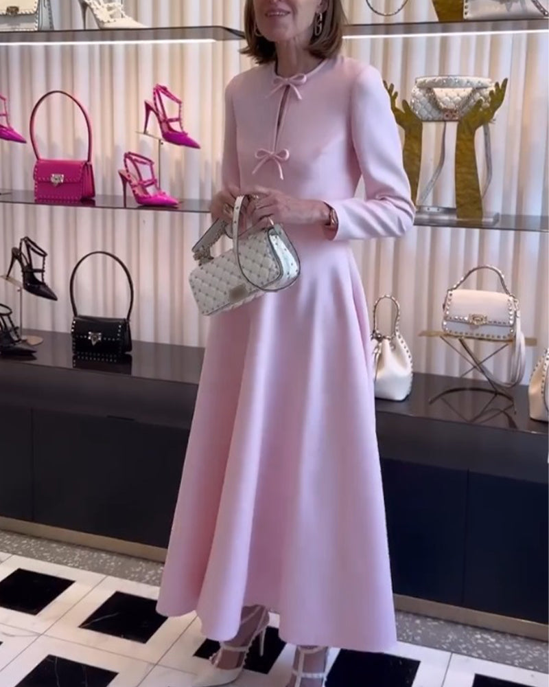 Luxe Maxi Jurk Strikjes Elegante Vrouwelijke Jurk