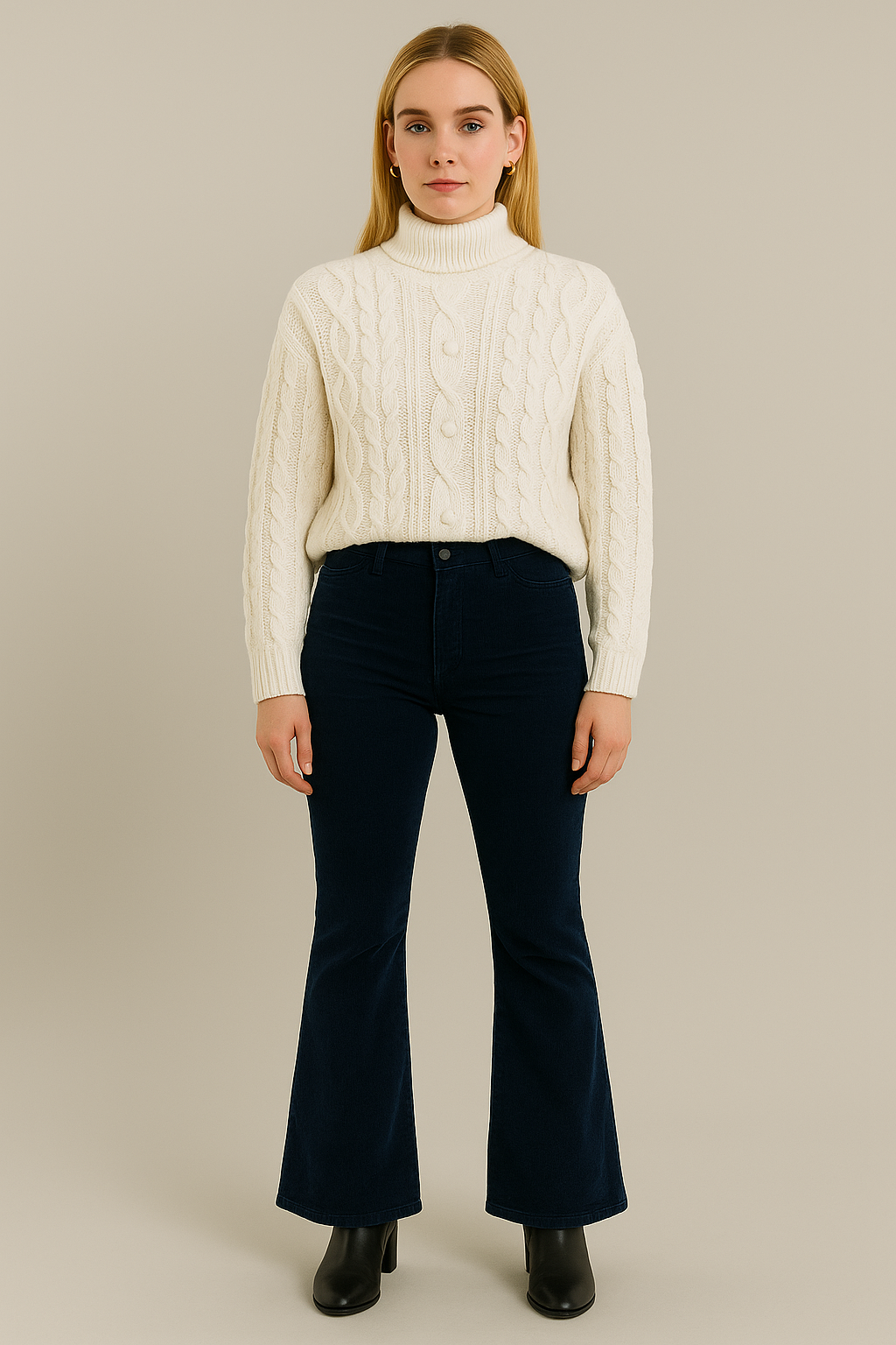 Dames Suède Broek Uitlopende Pijpen Zwart Comfortabel