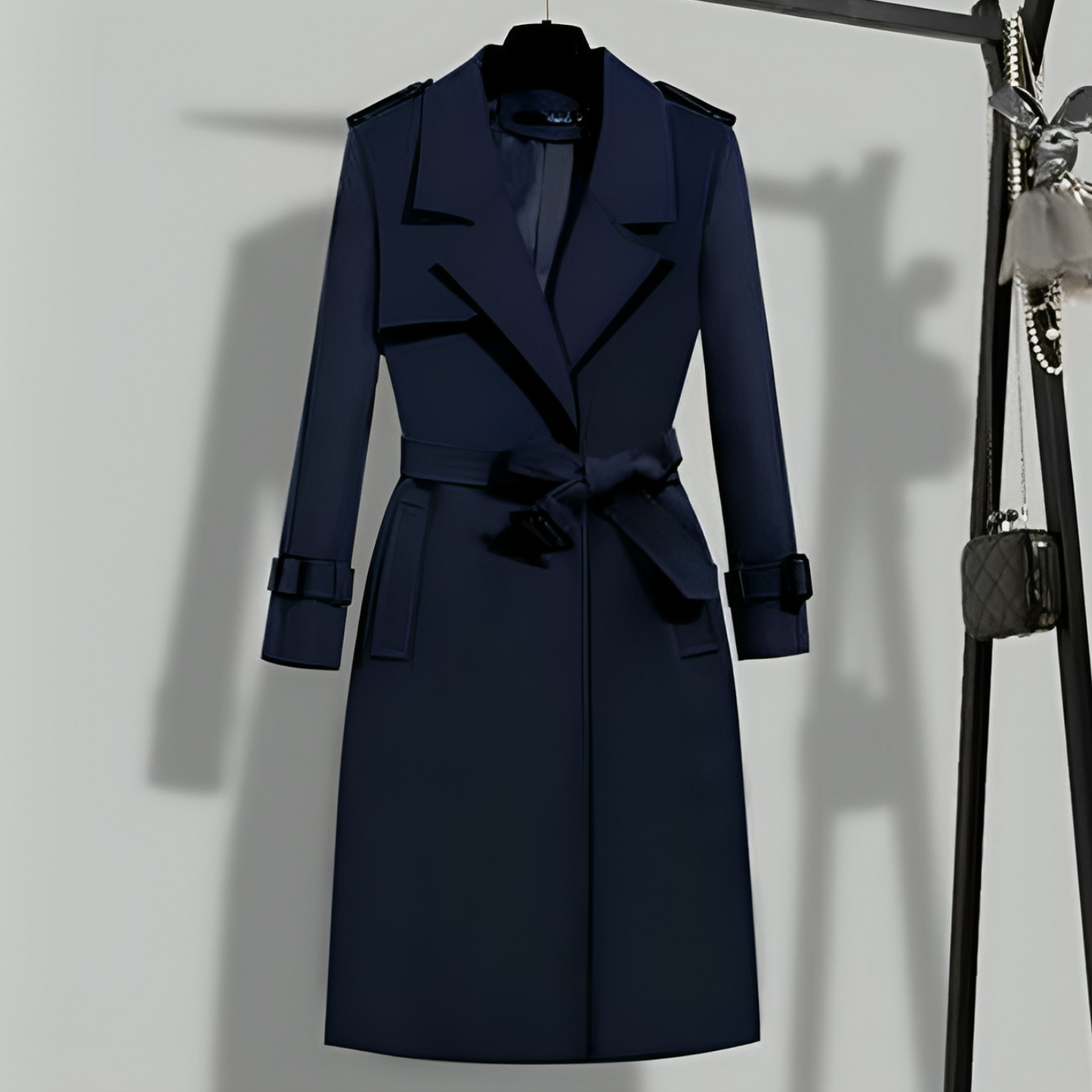Dames Trenchcoat Klassiek met Taille en Knoopsluiting