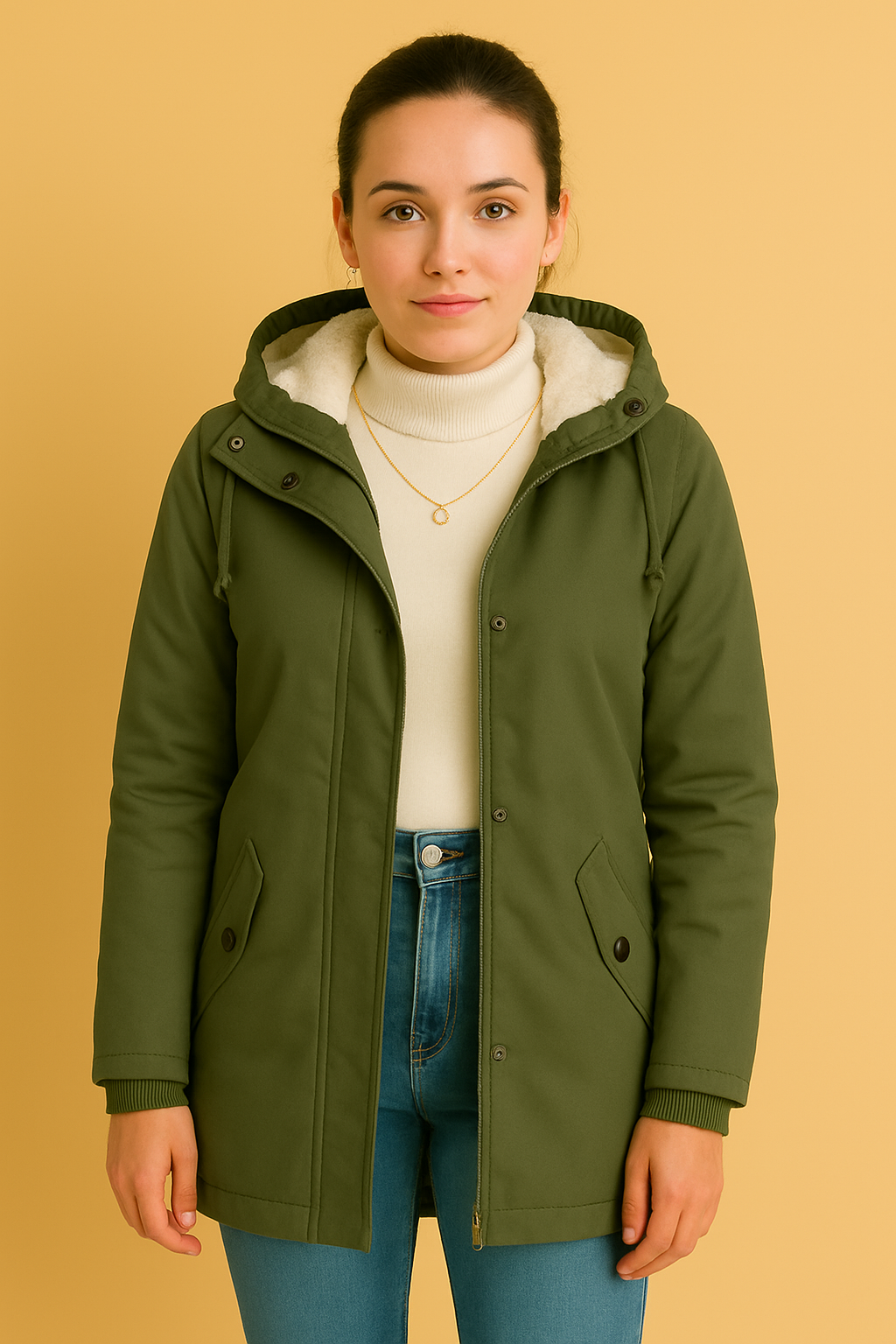 Dames Waterdichte Winterjas met Capuchon en Faux Fur Voering