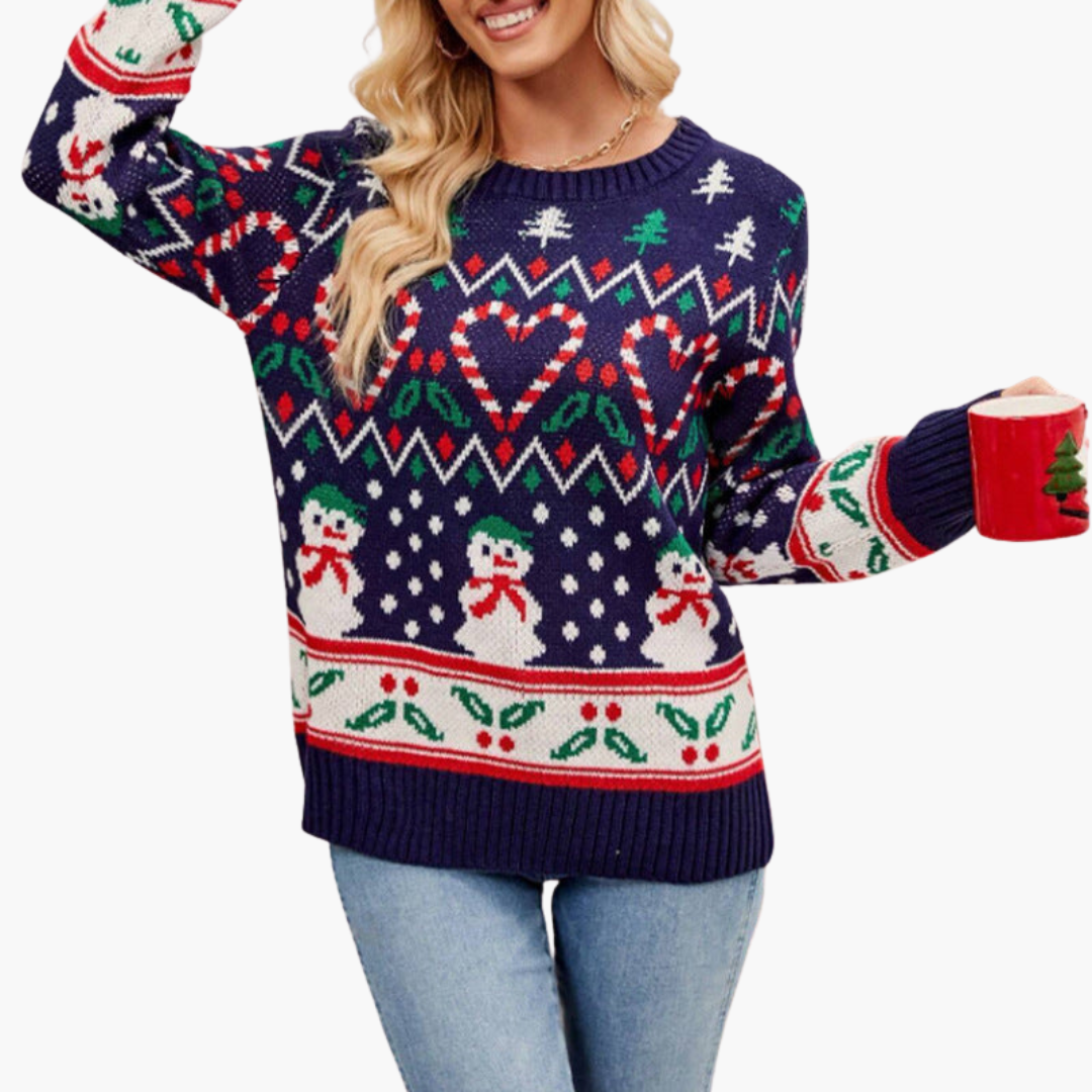 BerlinGlamour | Dames kersttrui met hart- en kerstboommotief 4