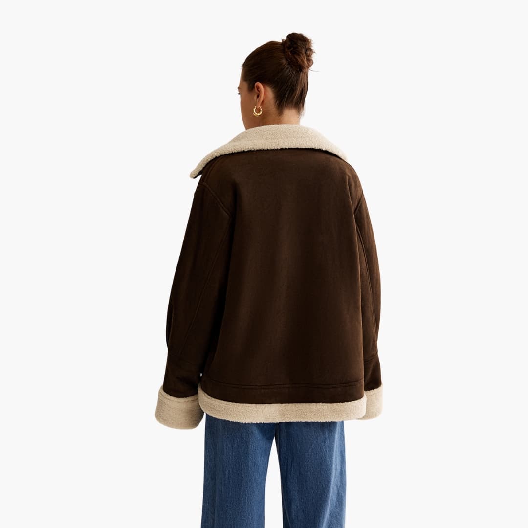 BerlinGlamour | Damesjas met rits en voering van schapenvacht 4