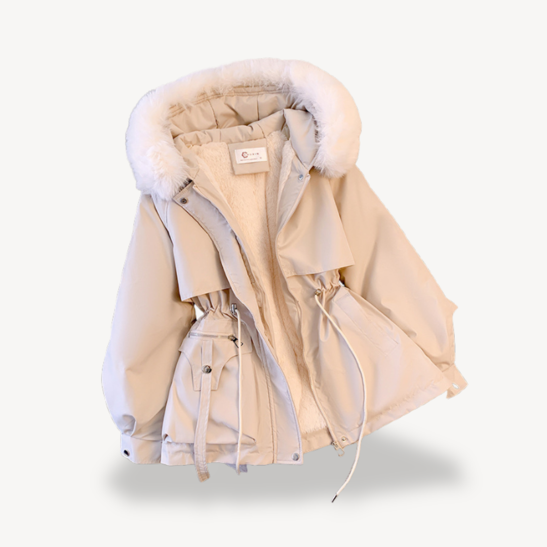 BerlinGlamour | Damesparka met imitatiebontvoering 4