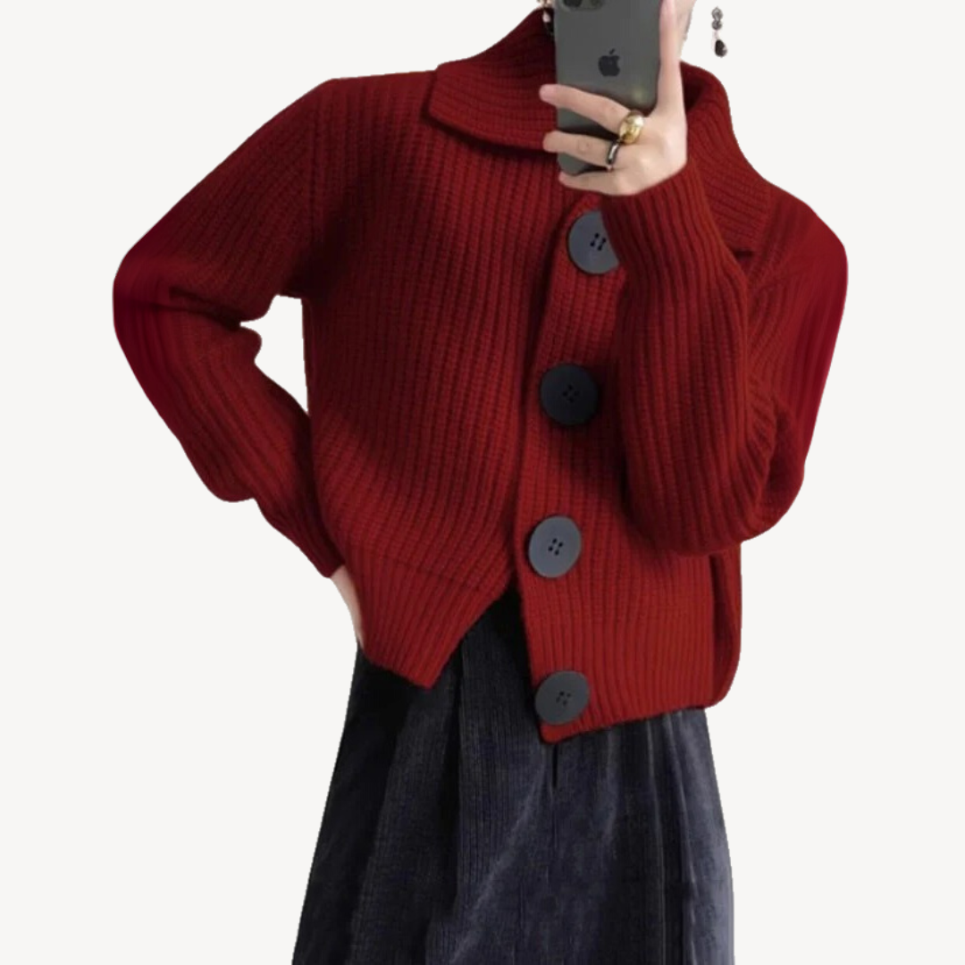 BerlinGlamour | Damesvest met grote knopen 1