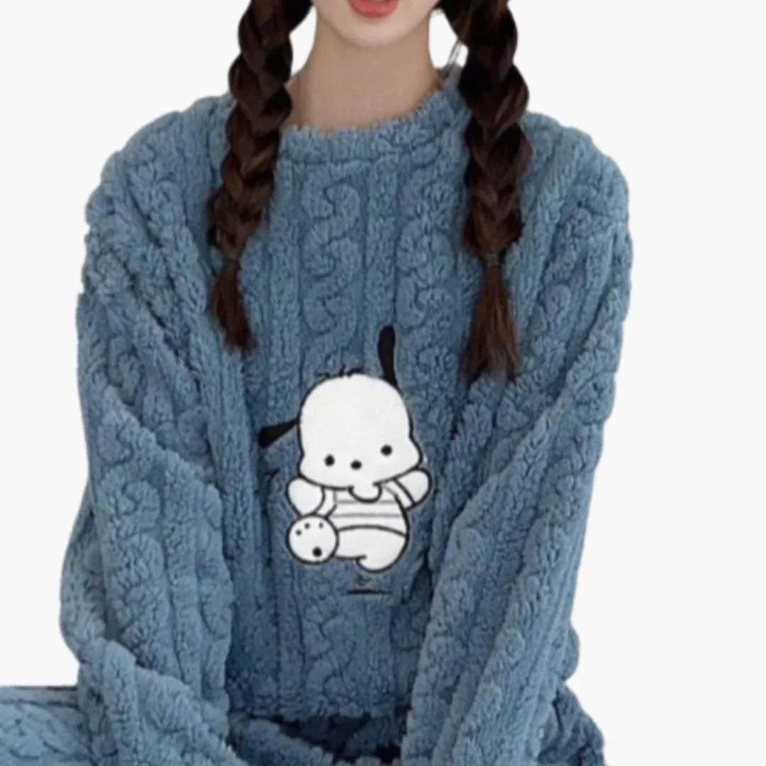 BerlinGlamour | Fleece pyjamaset voor dames 8