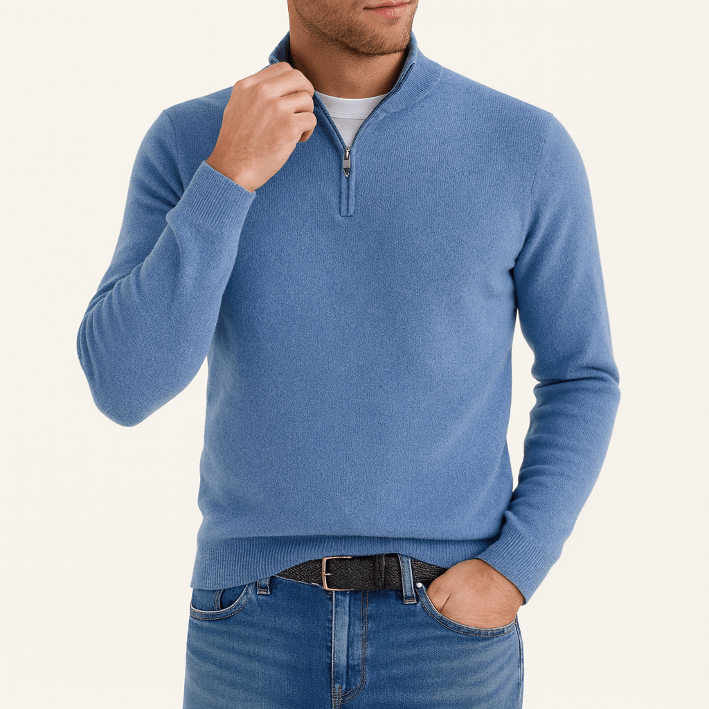 BerlinGlamour | Gebreide trui met rits over de gehele lengte 2