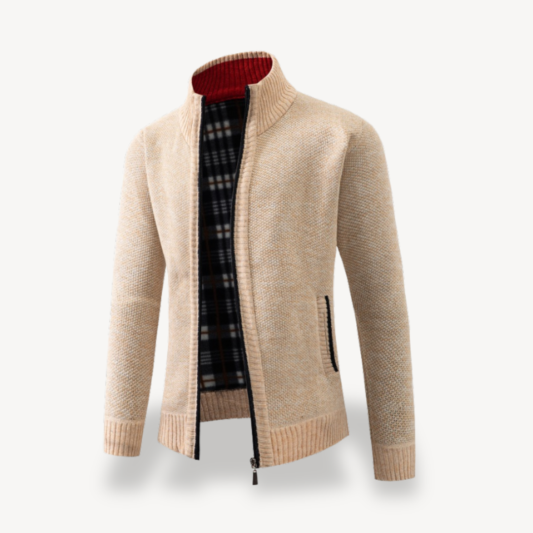 BerlinGlamour | Herenvest met sherpavoering en doorlopende rits 2