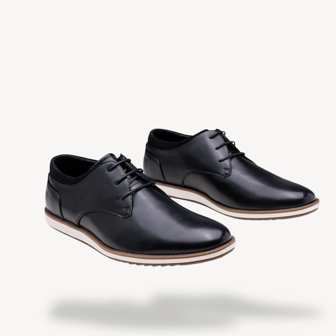 BerlinGlamour | Orthopedische derbyschoenen in zwart leer voor heren 1