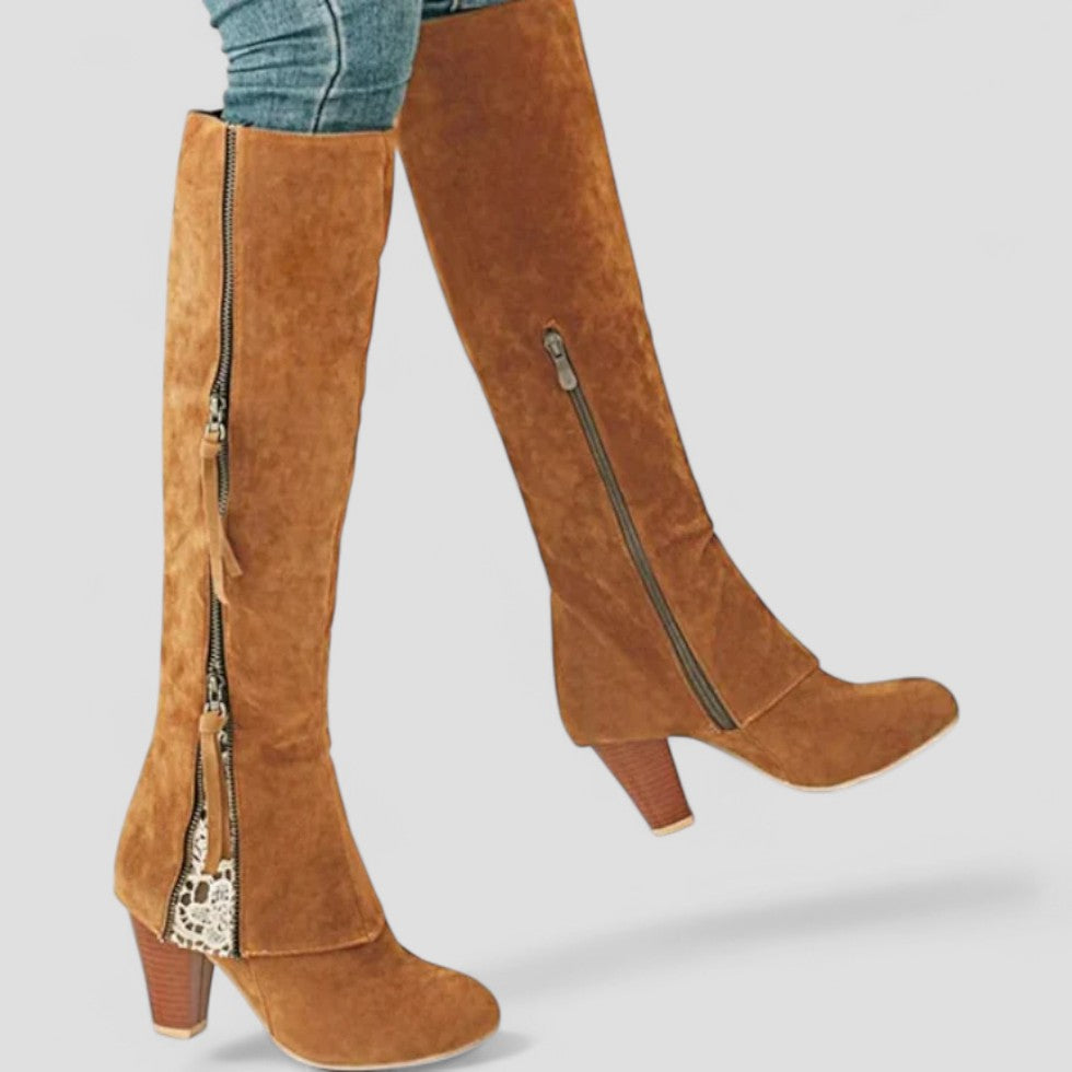 BerlinGlamour | Orthopedische knielaarzen met rits voor dames 2