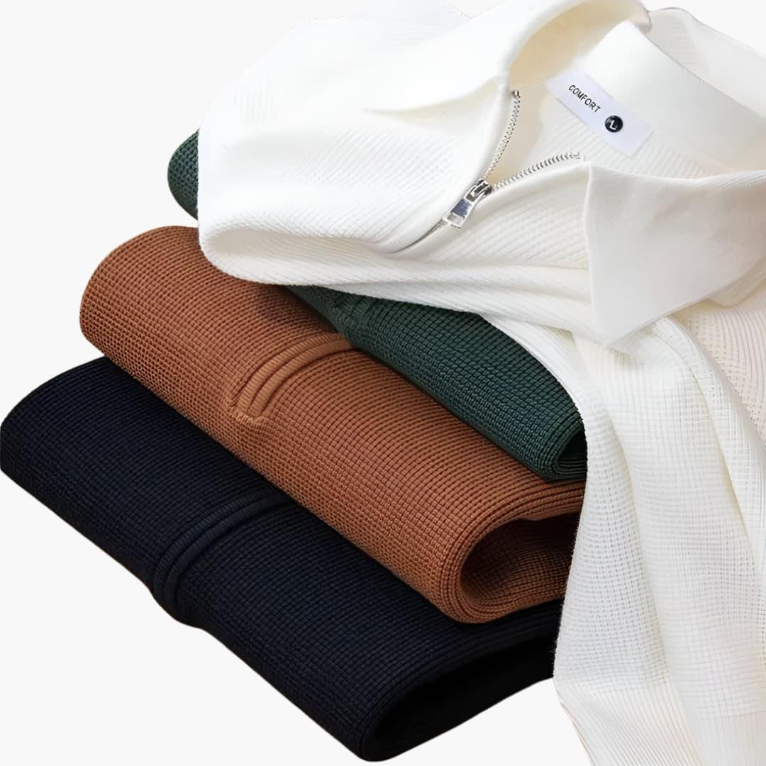 BerlinGlamour | Poloshirt met textuurbreisel voor heren 8