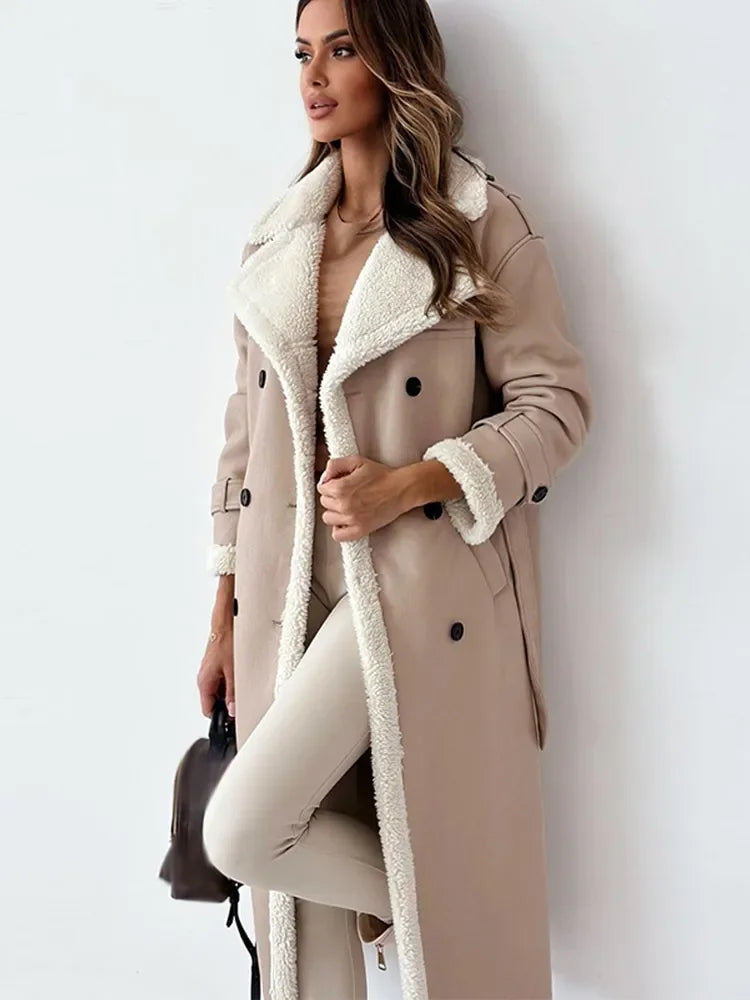 Dames Winterjas Lange Stijlvolle Warme Coat