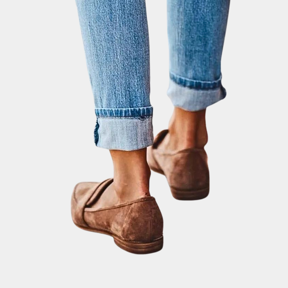 Dames Instappers Suède Leren Look