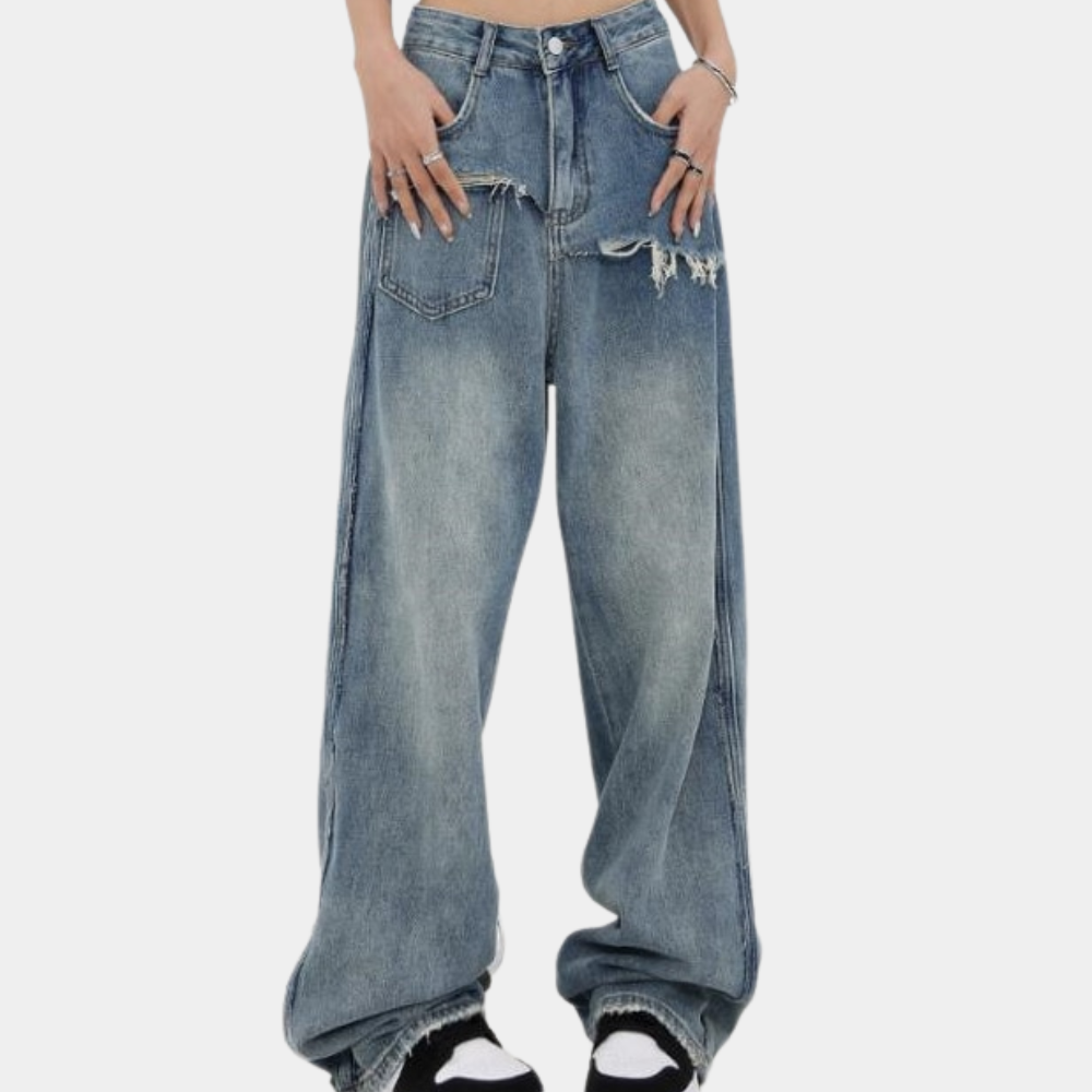 Dames Baggy Jeans Loose Fit Zomerbroek