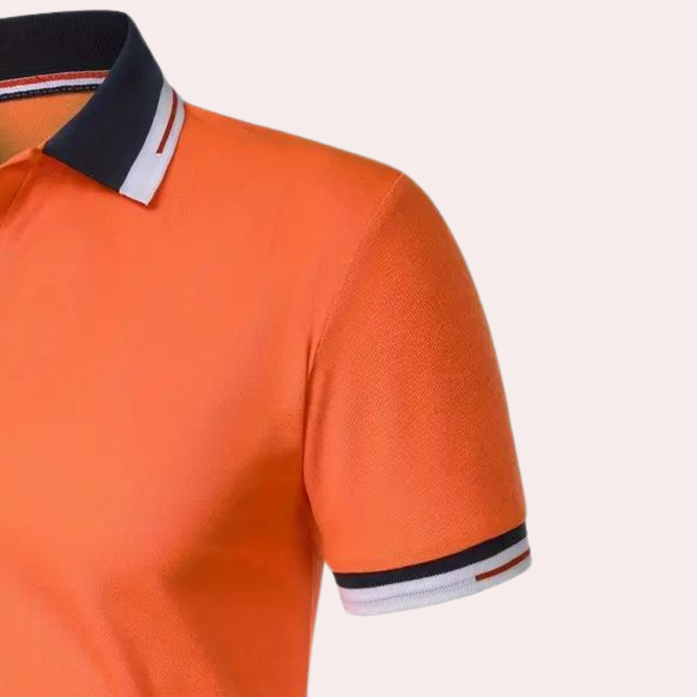 Mannen Polo Shirt Oranje Katoen Stijlvol