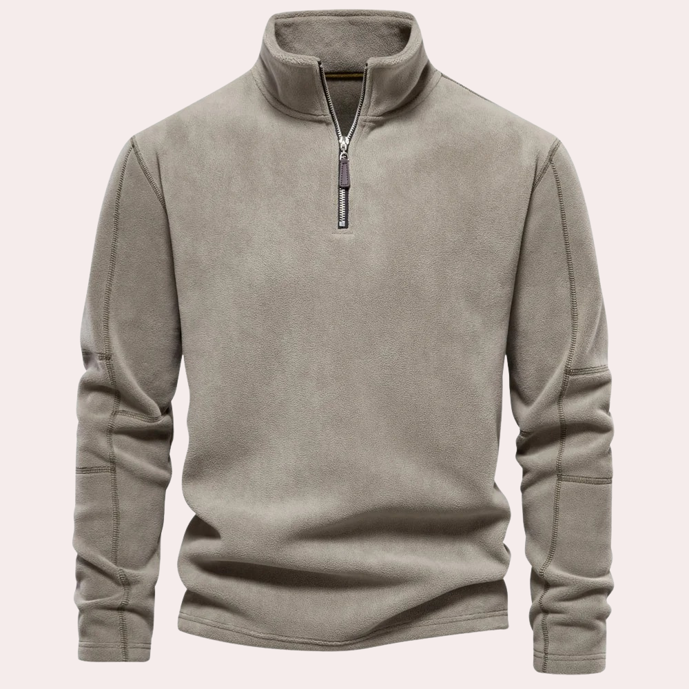 Heren sweater met halve rits – Losse pasvorm en opstaande kraag