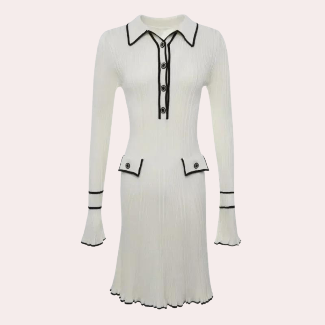 Jurk met Lange Mouwen Stijlvol Elegante Vrouwelijke Jurk