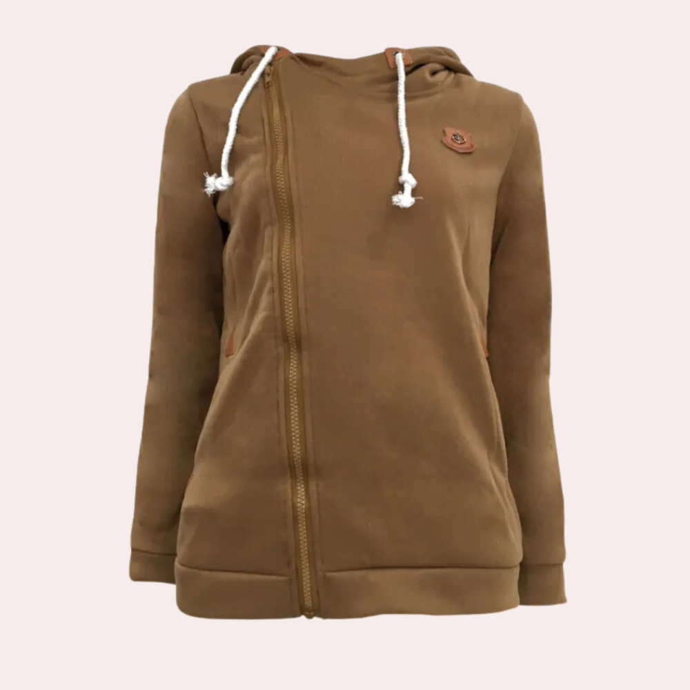 Dames Hoodie Warm met Kruiskraag Zacht en Comfortabel