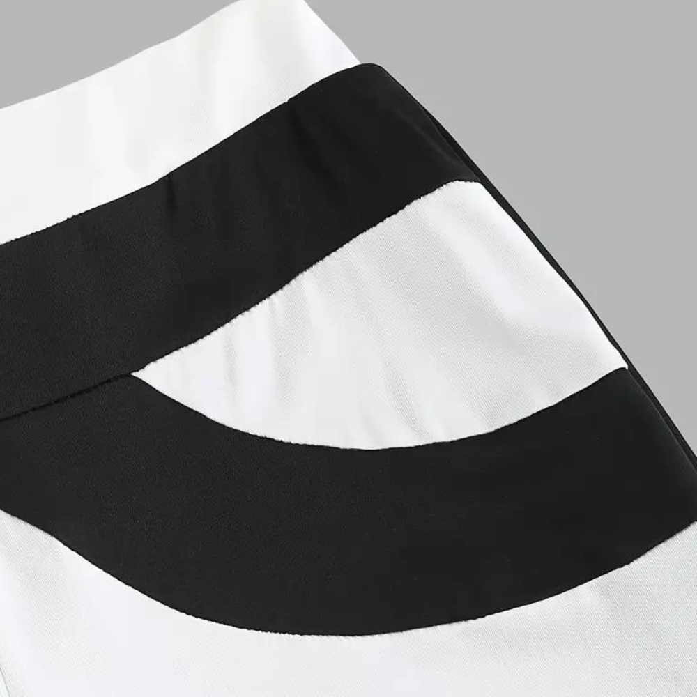 Dames Broek Flared Model met Contrasterende Strepen