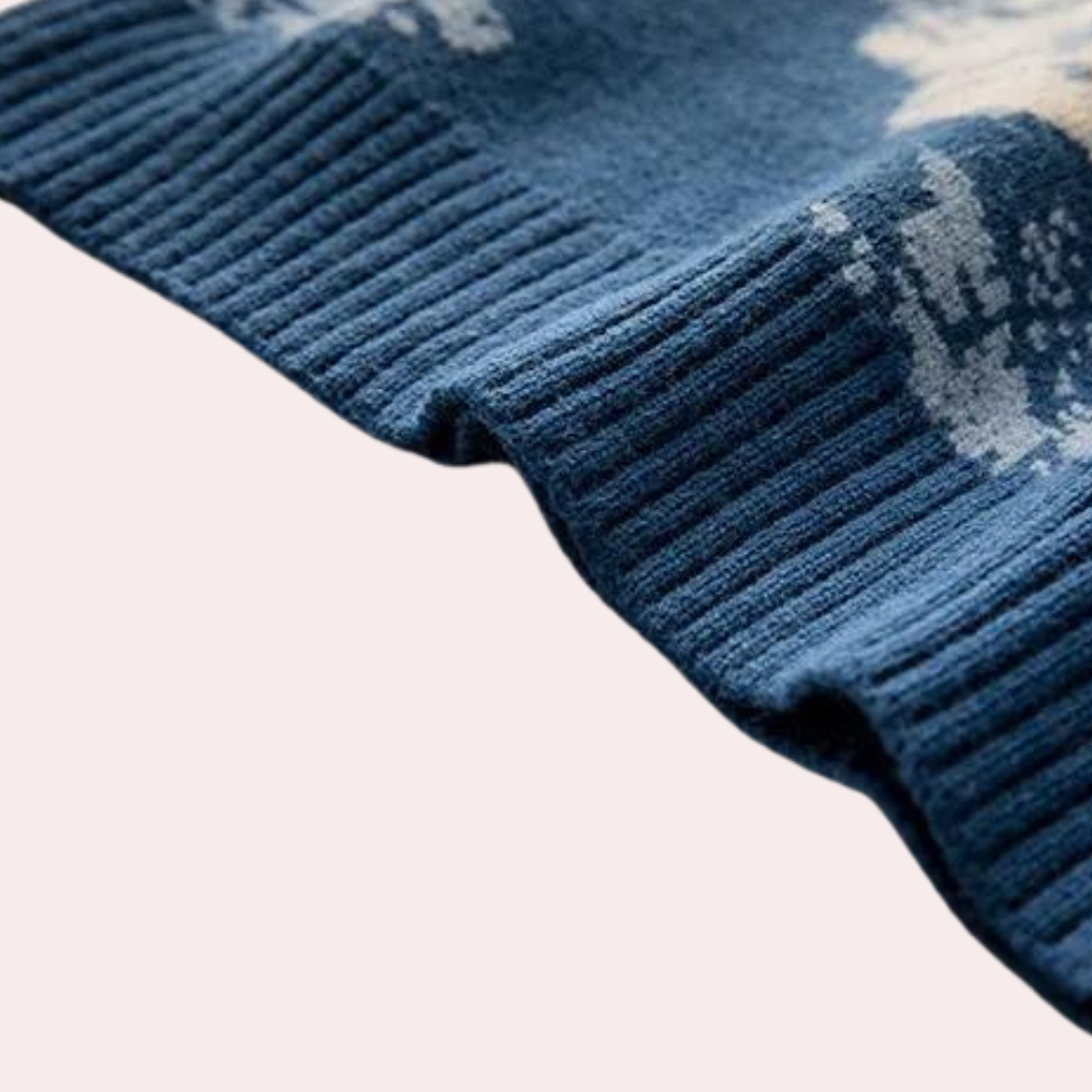 Heren Trui Gebreid met Bergmotief Warm en Stijlvol