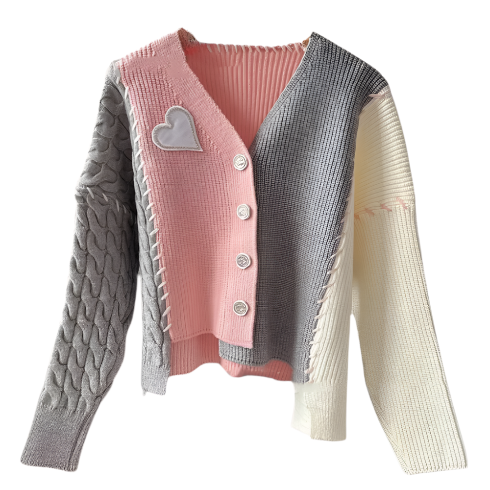 Vest met Harten Asymmetrisch Design Kleurrijk