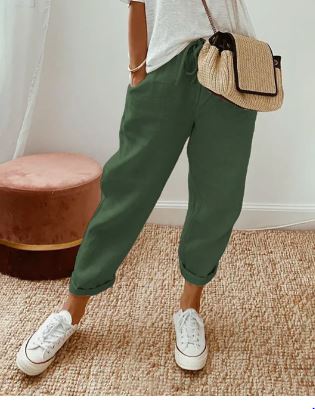 Katoenen Broek Elegante Comfortabele Zomerstijl